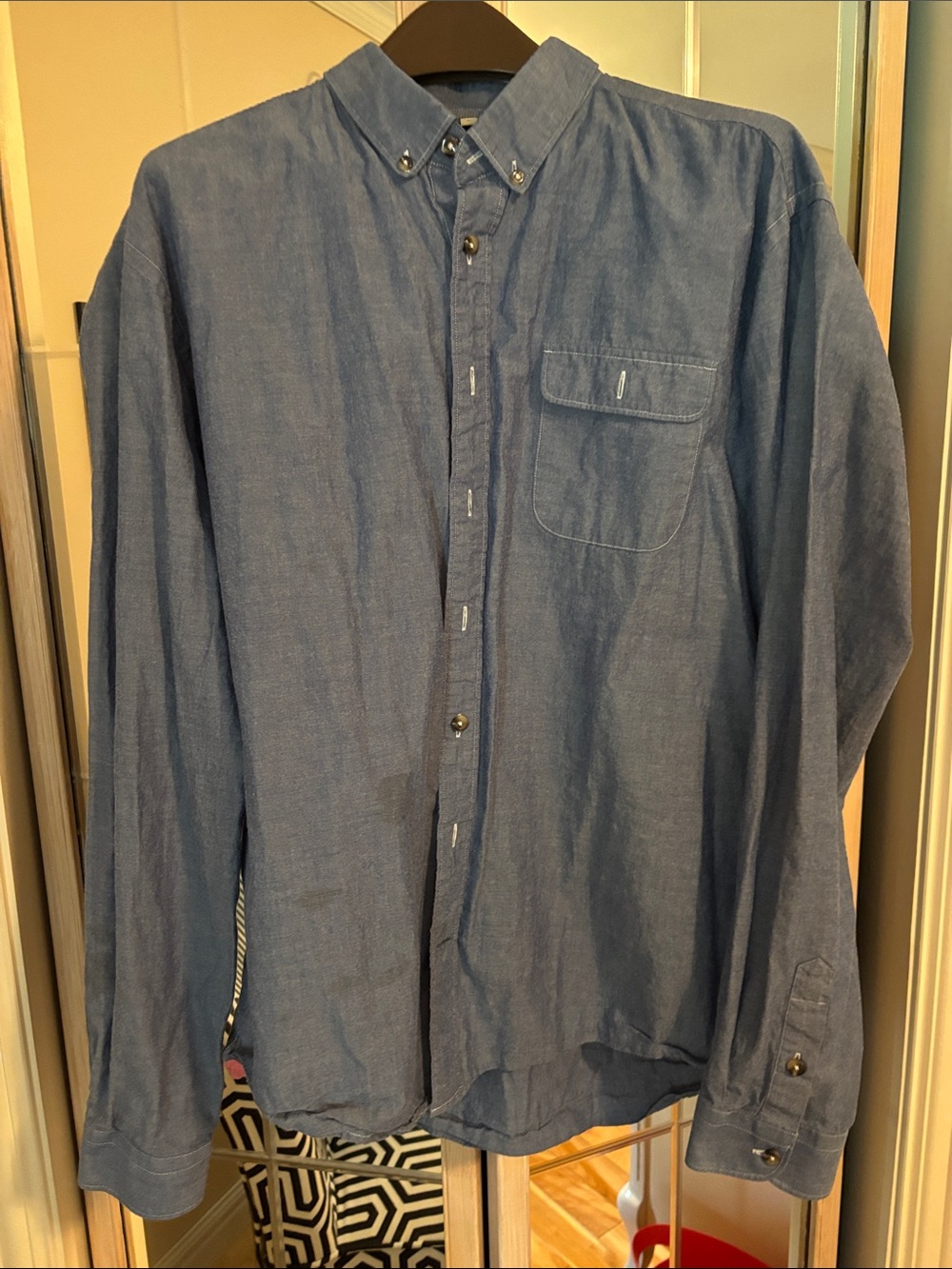 Frank & Oak Blue Button-Down Dress Shirt